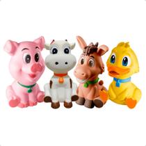 Kit Mordedores Para Bebê Brinquedo 4 Unidades De Vinil Macio Kit Mordedores Para Bebê Brinquedo 4 Unidades De Vinil Macio