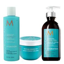 Kit Moroccanoil Hydrating - Shampoo 250ml + Weightless Hydrating Mask 250ml + Styling Cream 300ml
