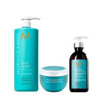 Kit Moroccanoil Hydration - Shampoo 1L + Weightless Hydrating Mask 250ml + Styling Cream 300ml