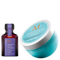 Kit Moroccanoil Óleo de Argan Tratamento PURPLE 25ml + Máscara de Hidratação suave 250ml
