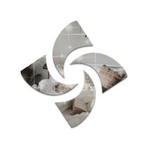 Kit Mosaico Espelho Acrílico 4 Peças Espiral Moderno Kit Mosaico Espelho Acrílico 4 Peças Espiral Moderno