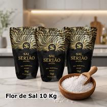 Kit Mossoró: 3 x Sal Marinho Integral 1 Kg Com Laudo + Flor De Sal 10 Kg Com Laudo Kit Mossoró: 3 x Sal Marinho Integral 1 Kg Com Laudo + Flor De Sal 10 Kg Com Laudo