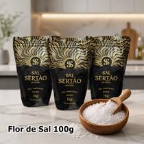 Kit Mossoró: 3 x Sal Marinho Integral 1 Kg Com Laudo + Flor De Sal 100g Com Laudo Kit Mossoró: 3 x Sal Marinho Integral 1 Kg Com Laudo + Flor De Sal 100g Com Laudo