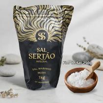 Kit Mossoró: Sal Marinho Integral 1 Kg Com Laudo + Flor De Sal 250g Com Laudo Kit Mossoró: Sal Marinho Integral 1 Kg Com Laudo + Flor De Sal 250g Com Laudo