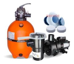 Kit Moto Bomba Nautilus Nbfc-2 1/2cv 220v Filtro F450p Piscina 55mi Litros