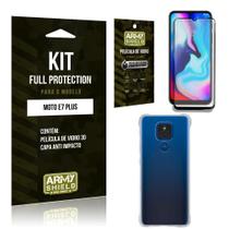 Kit Moto E7 Plus Full Protection com Película de Vidro 3D + Capa Anti Impacto - Armyshield