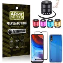 Kit Moto E7 Power Mini Som Bluetooth + Capa Anti Impacto + Película Vidro 3D - Armyshield