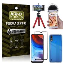 Kit Moto E7 Power Tripé Flex + Flash Ring + Capa Anti Impacto + Película 3D - Armyshield