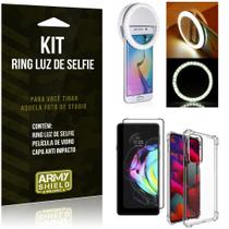 Kit Moto Edge 20 Flash Ring + Capa Anti Impacto + Película de Vidro 3D - Armyshield