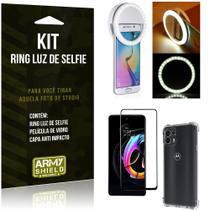 Kit Moto Edge 20 Lite Flash Ring + Capa Anti Impacto + Película de Vidro 3D - Armyshield