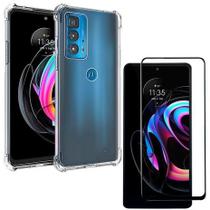 Kit Moto Edge 20 Pro Capa Anti Impacto + Película de Vidro 3D