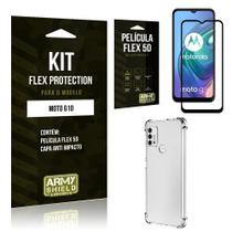 Kit Moto G10 Flex Protection com Película Flex + Capa Anti Impacto - Armyshield