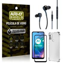 Kit Moto G10 Fone Extreme+Capa Anti Impacto+Película 3D