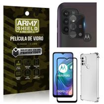 Kit Moto G10 Película De Câmera+Película 3D+Capa Anti Shock