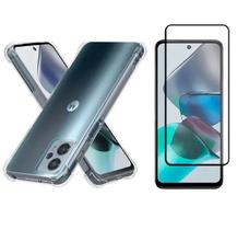 Kit Moto G13 - Pelicula de Vidro 3D + Capa Transparente Anti Impacto TPU