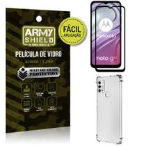 Kit Moto G20 Película 3D Fácil Aplicação + Capa Anti Impacto - Armyshield