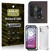 Kit Moto G20 Película de Câmera + Película 3D + Capa Anti Impacto - Armyshield