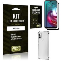 Kit Moto G30 Flex Protection com Película Flex + Capa Anti Impacto - Armyshield