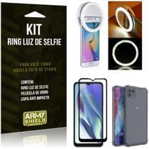 Kit Moto G50 5G Flash Ring + Capa Anti Impacto + Película de Vidro 3D - Armyshield