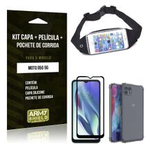 Kit Moto G50 5G Pochete + Capinha Anti Impacto + Película de Vidro 3D - Armyshield