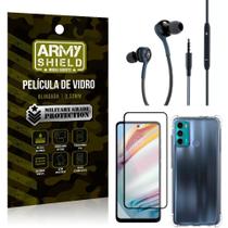 Kit Moto G60 Fone Extreme+Capa Anti Impacto+Película 3D