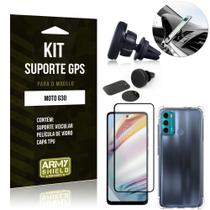 Kit Moto G60 Suporte Veicular Magnético + Capa Anti Impacto + Película Vidro 3D - Armyshield