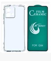 Kit Moto G84 Capa Capinha Anti Impactos + Película Cerâmica 9d Para Moto G84 5G