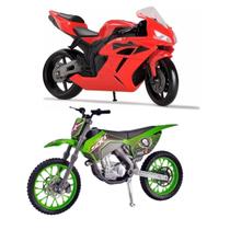 Kit Moto Miniatura Racing + Motocross Pneus De Borracha