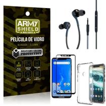 Kit Moto One Fone Extreme+Capa Anti Impacto+Película 3D