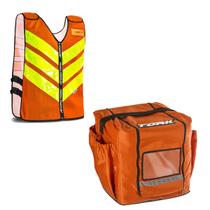 Kit Motoboy Mochila Térmica 20 Marmitas + Colete Refletivo Laranja G