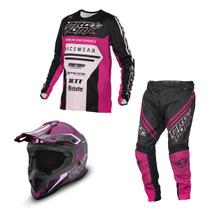Kit Motocross Pro Tork Brave Camisa Calça Capacete Off Road Trilha Masculino Feminino