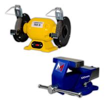 Kit Motoesmeril 150W ou 300W e Morsa Base 360 Menegotti Rebolo 5, 6 Pol Ferro Nodular Abertura 125, 200mm Bancada Serralheria Afiação Desbaste Oficina Kit Motoesmeril 150W ou 300W e Morsa Base 360 Menegotti Rebolo 5, 6 Pol Ferro Nodular Abertura 125, 200mm Bancada Serralheria Afiação Desbaste Oficina