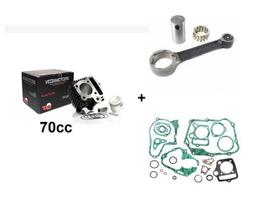 Kit Motor 70cc + Biela + Jogo Junta Motor Bravax F2 Plus