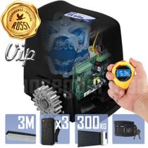 Kit Motor Alta Rotação Rossi DZ Atto VIP 3m Crem 3 Control Portão 300Kg
