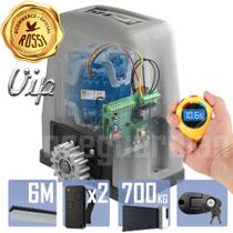 Kit Motor Alta Rotação Rossi DZ4 VIP 6m Crem 2 Control Portão 700Kg