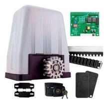 Kit Motor Automatizador de Portão Deslizante Dz4 Sk Turbo 800kg 3,5 Metros Cremalheira 220V
