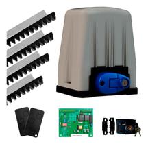 Kit Motor Automatizador de Portão Deslizante Rossi DZ4 VIP 700Kg 1/3 + 4 Metros de Cremalheira 220V