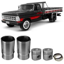 Kit Motor Camisa Pistão Anel Ford F-4000 MWM 78 a 86 Metal Leve C1076