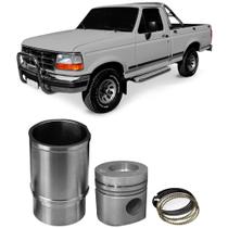 Kit Motor Camisa Pistão Anel MWM 4.10T Ford F1000 95 a 98 Metal Leve