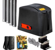 Kit Motor Garen Dz Casa Fit Ramp Portão 4,5m Cremalheira 2 Controles 127v