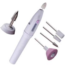 Kit Motor Lixadeira De Unhas Elétrico a Pilha 5 Brocas Manicure e Pedicure A PILHAS