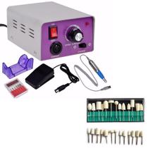 Kit Motor Lixadeira Unha Bivolt Até 25000 Rpm Broca Aço Inox