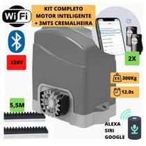 Kit Motor Portão Deslizante Eletrônico Bluetooth Wifi App