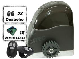 KIT MOTOR PORTÃO DESLIZANTE RCG AL 300Kg 1/5CV 127V ou 220V + 2 CONTROLES SEM CREMALHEIRAS