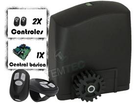 KIT MOTOR PORTÃO DESLIZANTE RCG PL 300Kg 1/5CV 127V ou 220V + 2 CONTROLES SEM CREMALHEIRAS