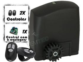 KIT MOTOR PORTÃO DESLIZANTE RCG PL 450Kg 1/4CV 127V ou 220V + 2 CONTROLES SEM CREMALHEIRAS