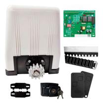 Kit Motor Portão Eletrônico Deslizante Dz4 Rossi 220V + 3,5 Metros de Cremalheira 2 Controles
