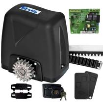 Kit Motor Portão Rossi DZ Atto Turbo 350Kg 1/5 Deslizante Automático de Correr Eletrônico Com Abertura Rápida + 3 Metros de Cremalheira