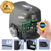 Kit Motor Rossi 1/4CV Dz Nano Turbo 4m Crem 2 Control 1 Txcar Portão Eletrônico Deslizante 600kg