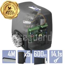 Kit Motor Rossi 1/4CV Dz Nano Turbo 4m Crem 5 Control Portão Eletrônico Deslizante 600kg